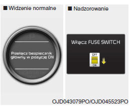 Przełącz bezpiecznik główny w pozycję ON (wyłącznik trybu)