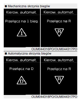 Zmiana biegu podczas automatycznego sterowania kierownicą