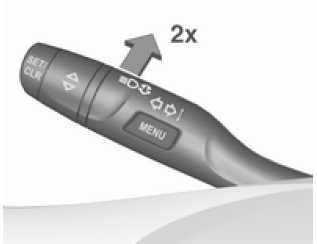 Włączanie Dźwignia kierunkowskazów z przyciskiem MENU lub bez niego