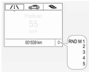 Wyświetlacz skrzyni biegów